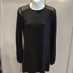 Michael Kors Black Dress with Lace Sleeves sz xs